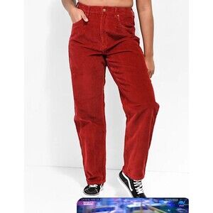 Empyre Tori Red Corduroy Skate 90s Y2K Pants Size 6 Pleated Wine Corduroy Grunge